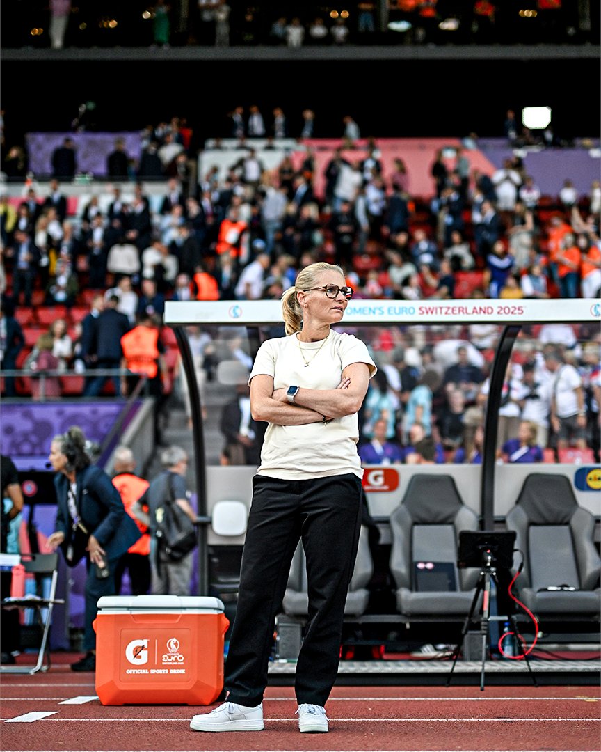 LISinternationl's tweet image. Sarina Wiegman has now reached 5 consecutive international finals as a manager after reaching her third consecutive Euros final.
#LadiesInSports #WEURO2025