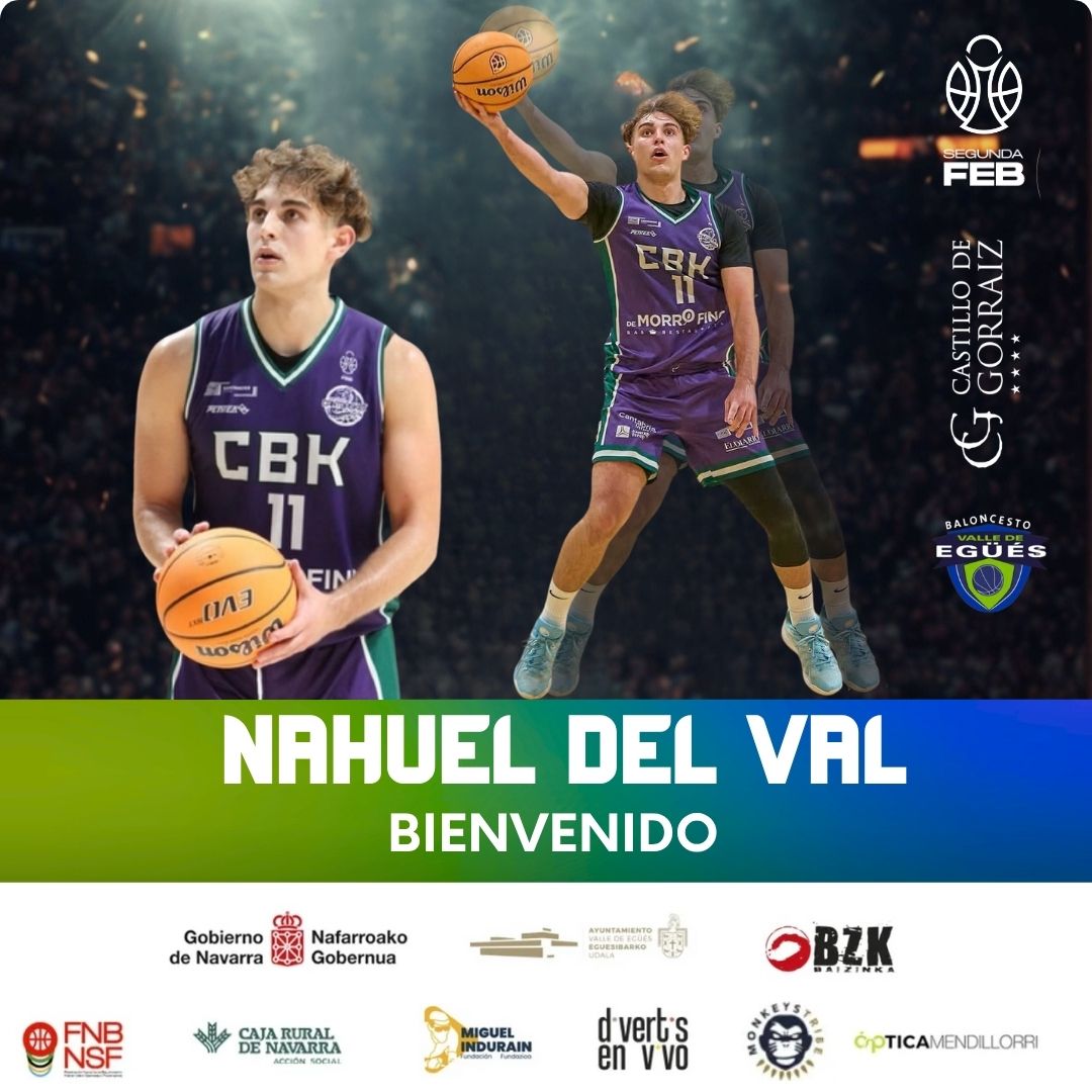 🚨 Mercado #SegundaFEB: <a href="/nahueldelval/">Nahuel del Val</a>, primer fichaje del Castillo de Gorraiz <a href="/EguesBaloncesto/">CB Valle de Egüés</a>

▶️ Con la llegada del bilbaíno, el club navarro fortalece la línea exterior

🗓️  2001 | 📏 1,87 m.
⛹️‍♂️ Escolta | 🌍 Español

📝 Más información ⬇
feb.es/2025/7/22/balo…