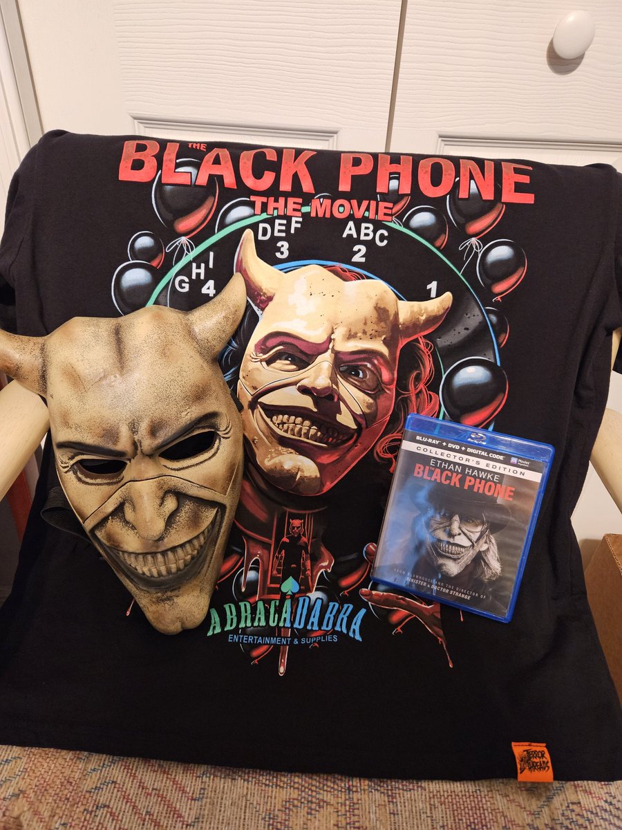 GhostHost_31's tweet image. &quot;Wanna see a magic trick?&quot; 

I am in love with the brand new Black Phone &quot;Abracadabra&quot; shirt from @Terror_Threads! 

@blumhouse #TheBlackPhone2