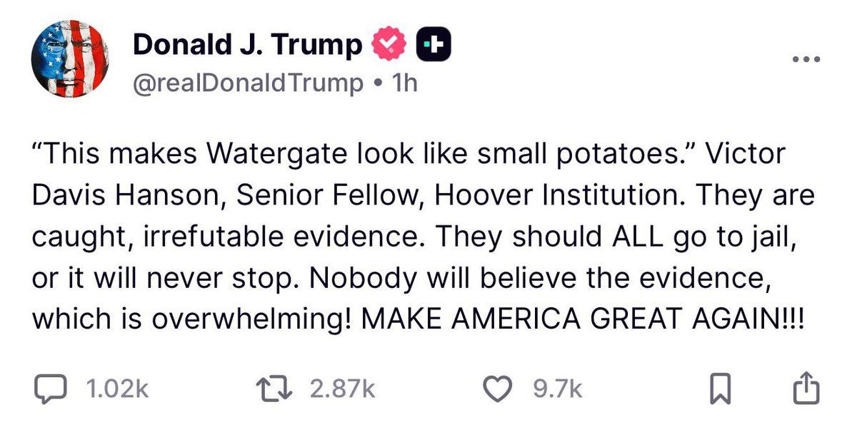 DavidYeshua4's tweet image. 🚨🚨🚨President Trump calls for everybody involved with the Russia HOAX to be thrown in Jail