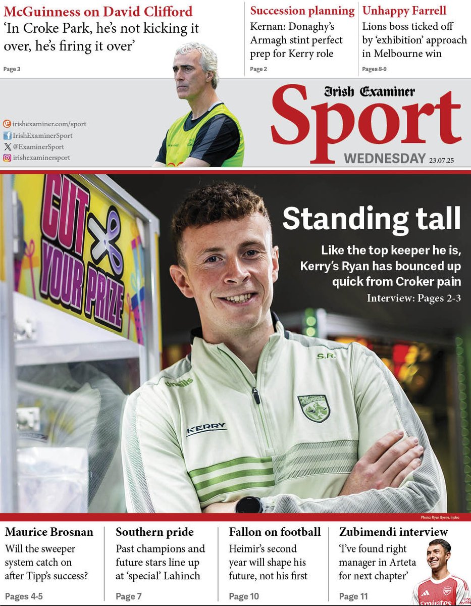 tonyleen's tweet image. He cuts an imposing figure physically and an impressive one in conversation. Insightful interview with @Kerry_Official’s Shane Ryan in@Wednesday’s @ExaminerSport