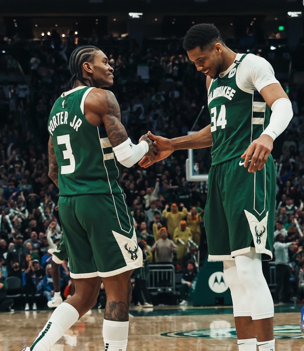 BucksLead's tweet image. Players to average 20/6/6 per 36 minutes last season on 60%+ true shooting:
Giannis
Jokic
LeBron
Zion
Desmond Bane
Kevin Porter Jr. (in 30 games w/the Bucks)
Wow.