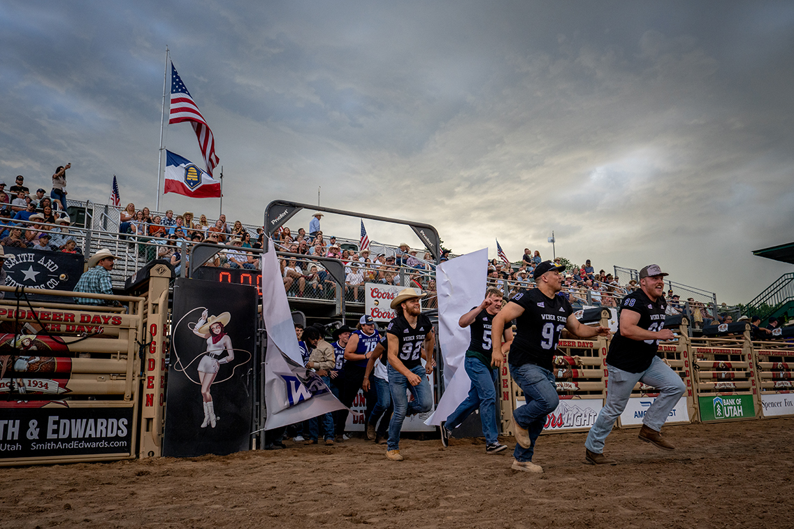 WeberStateU's tweet image. Thanks for a great night at the rodeo, @OgdenPioneerDay! 🐴