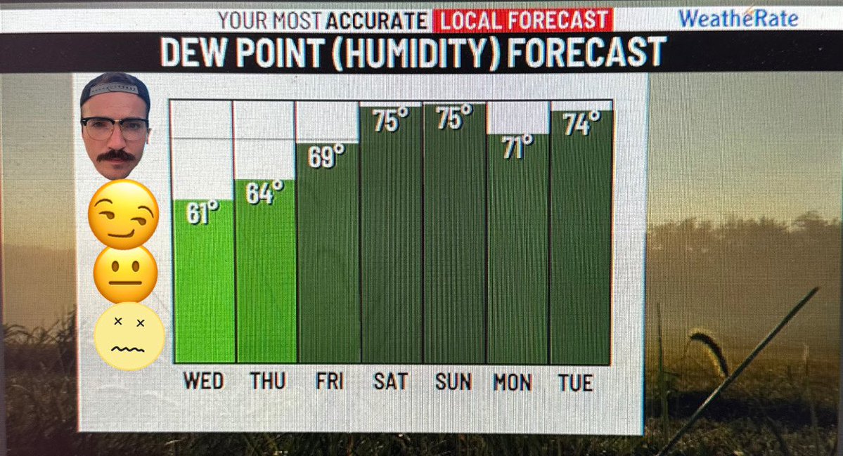 W3MSB's tweet image. I’ll take heat for this but I stand by the fact that I feel less comfortable on a sunny 80° day with low (50-65°) dewpoints than I do on a 90+ and “disgustingly” humid day. My skin felt like it was burning today even though it was barely in the 80s. Sorry @ajukloWPXI