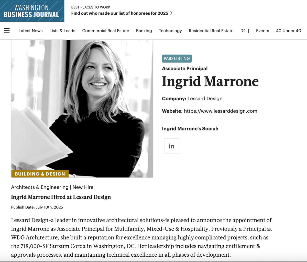 Lessarddesign's tweet image. Movers, Shakers, and Design Makers...@wbjnewsroom Lessard Design is making waves in the industry and in the marketplace - locally and nationally. Let us know how we can help you stand out too! #lessarddesign #architecturaldesign #officeconversions #3collective #NYMFSummit
