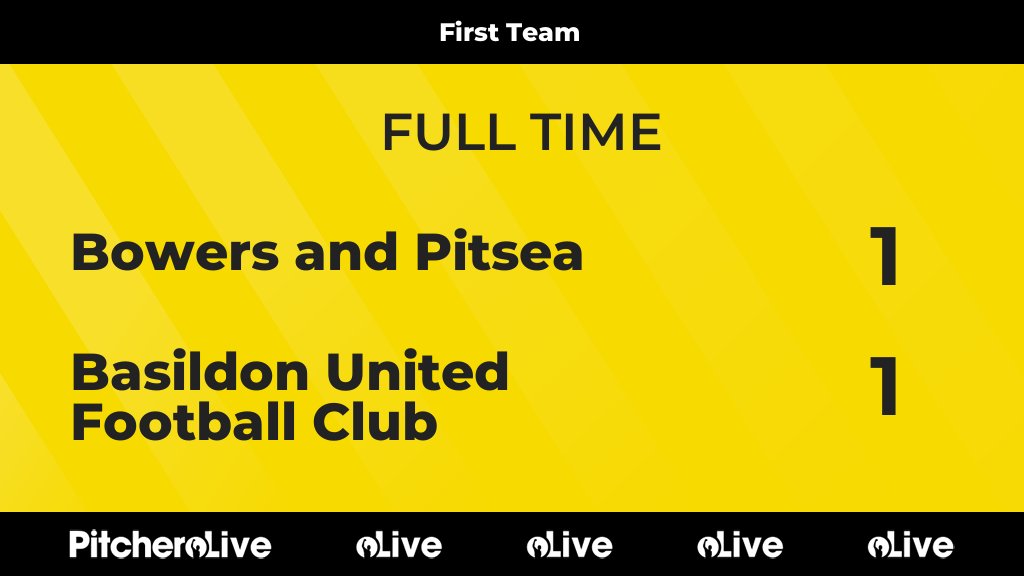 BasUtdFC's tweet photo. FULL TIME: Bowers and Pitsea 1 - 1 Basildon United Football Club
#BOWBAS #Pitchero
https://t.co/mOZI57kEhR https://t.co/tgVMCqumCf