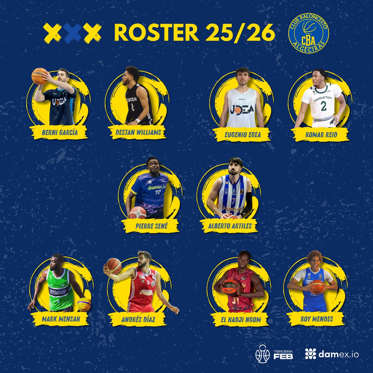 📍 𝐏𝐋𝐀𝐍𝐓𝐈𝐋𝐋𝐀 | Aquí podéis ver los diez integrantes del plantel del <a href="/CB_Algeciras/">Club Baloncesto Algeciras 'CBA'</a> que forman parte del equipo a día de hoy.

🏀 Acompáñanos en nuestra aventura con tu abono que puedes adquirir en <a href="/discosgrammyalg/">Discos Grammy</a>  o a través del enlace de Clubber app.cluber.es/clubes/664cb92…