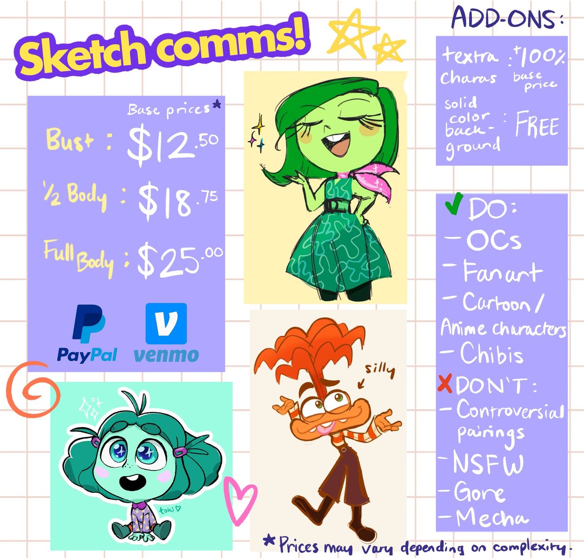 tokiibuns's tweet image. ✨SKETCH COMMS ARE OPEN!✨
I'm currently taking 3 slots!
If you're interested in one, please fill out the Google Forms linked below⬇️
forms.gle/okirJx5hXUjTq6…