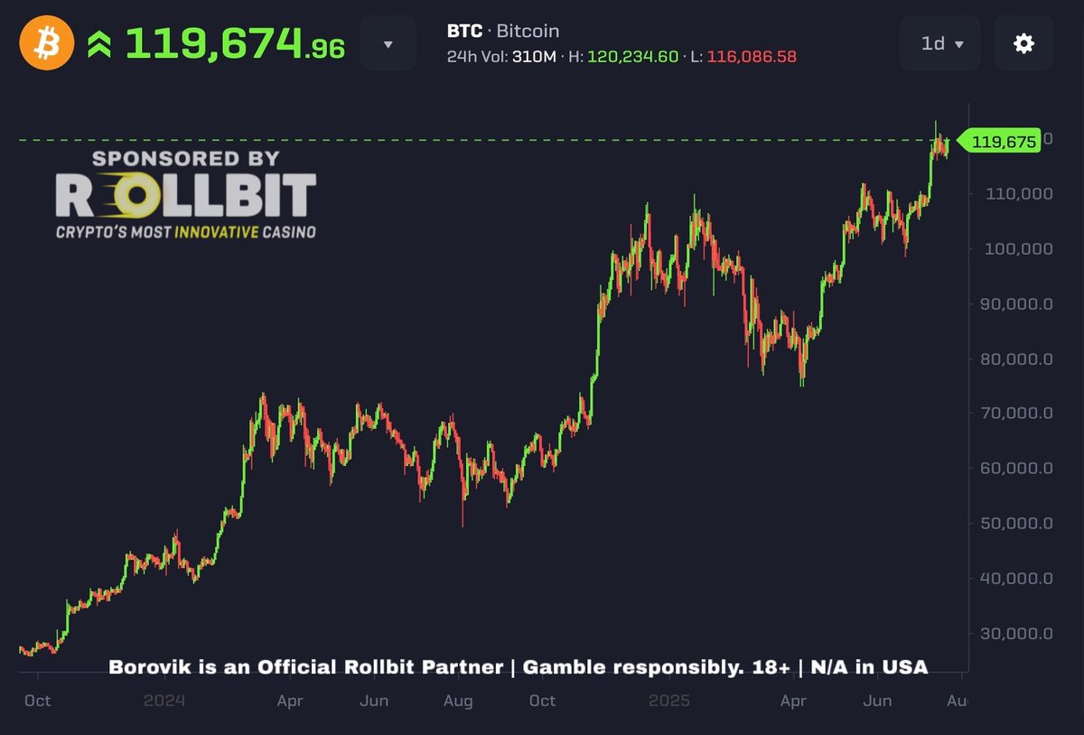 3orovik's tweet image. Bitcoin is digital gold, and only $119,000
it’s the 6th largest asset in the entire world
BITCOIN IS GOING TO $500,000 THIS CYCLE!!