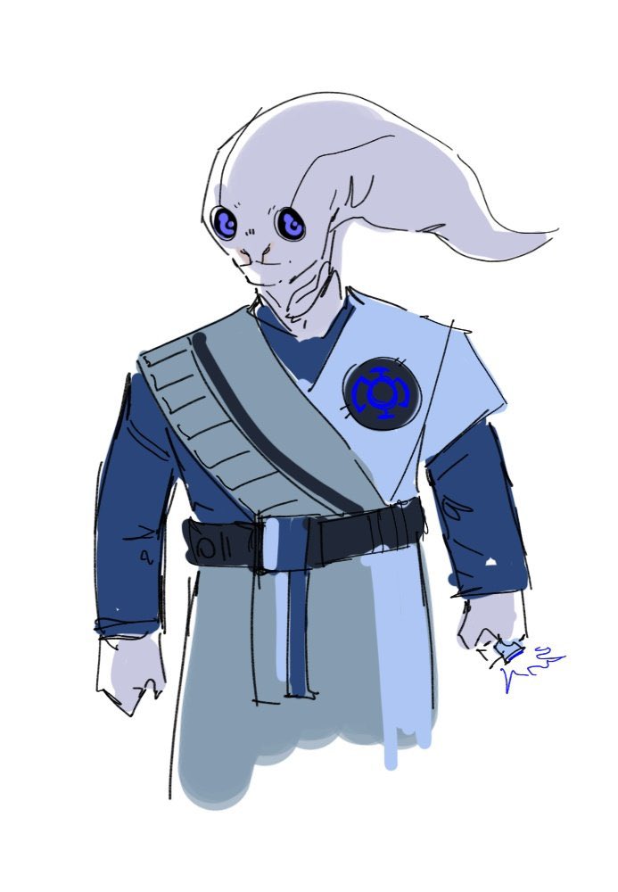 partyofjoey's tweet image. Saint Walker by @DOmomingo based on some references.
Blue Lanterns won’t have actual suits like the Indigo Tribe as they function as more of a support role to Green Lanterns.