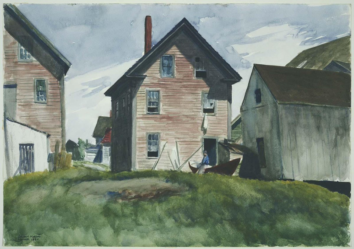 “When everyone else would be painting ships and the waterfront, I’d just go around looking at houses.”⁣

On #EdwardHopper's birthday we're sharing watercolors from our collection, which the artist made during summers he spent in #Gloucester, Massachusetts in the 1920s.