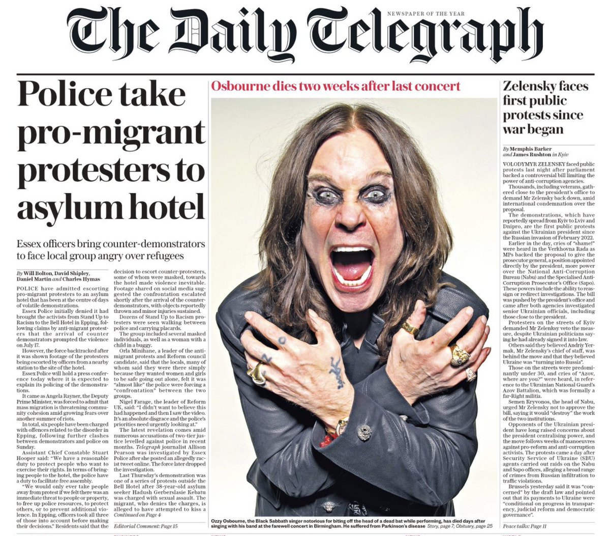 exRAF_Al's tweet image. Great exclusive. Essex plod finally admits it did escort masked left wing counterprotestors towards the Bell Hotel last Thursday in Epping, which lead to violence with mums and dads peacefully protesting for their children’s safety. Ben-Julian Harrington’s head must roll.…