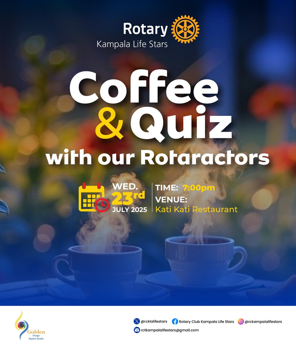 Wilam Truth ๐ (@wilamtruth) on Twitter photo Join us tomorrow at Kati Kati restaurant <a href="/rcklalifestars/">Rotary Club Kampala Life Stars</a> <a href="/WilamTruth/">Wilam Truth ๐</a> #rotary #rotary5aside #ViralVideos #TrendingNow Join us tomorrow at Kati Kati restaurant <a href="/rcklalifestars/">Rotary Club Kampala Life Stars</a> <a href="/WilamTruth/">Wilam Truth ๐</a> #rotary #rotary5aside #ViralVideos #TrendingNow