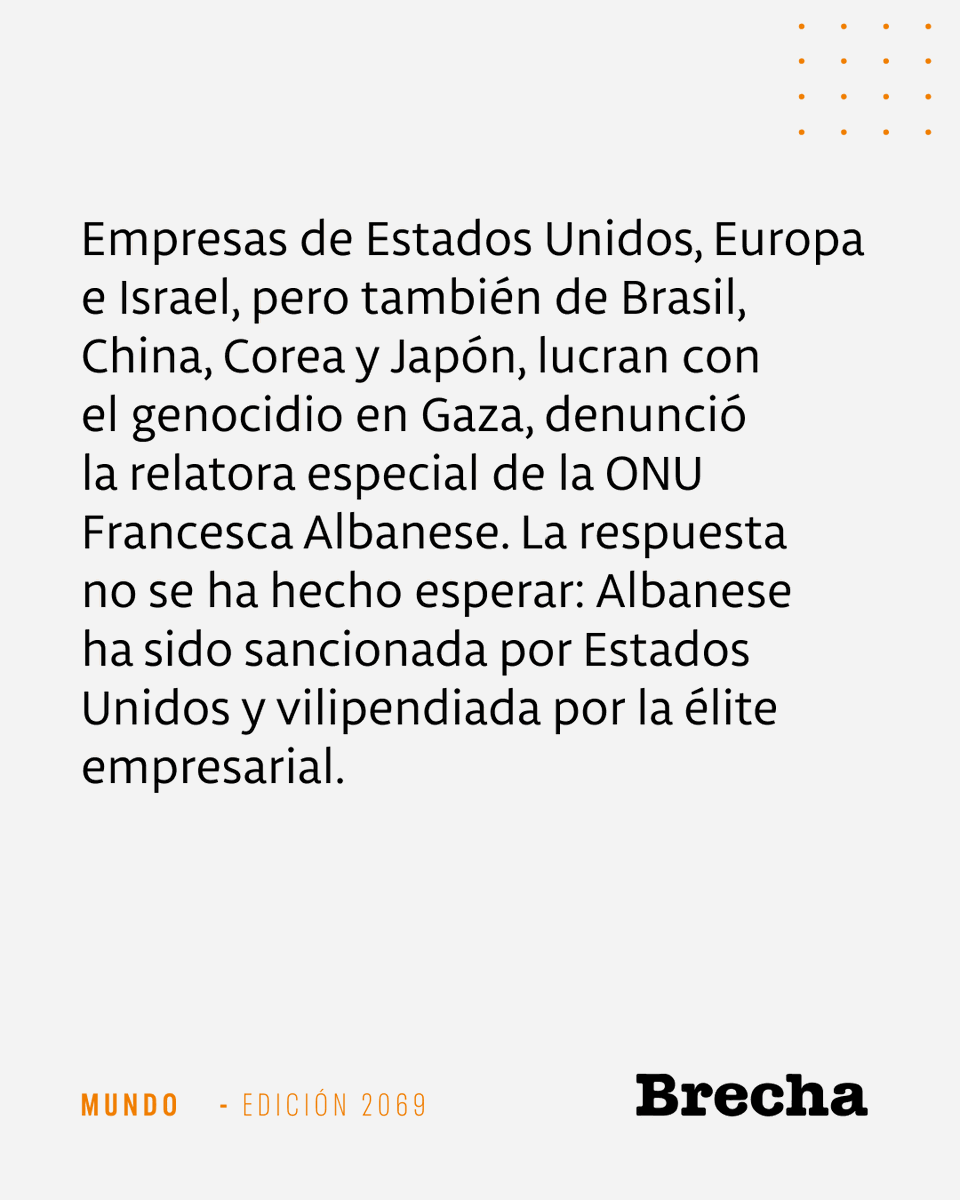 SemanarioBrecha's tweet photo. 📰 Las empresas del genocidio

El informe de la ONU sobre el rol de las grandes empresas en Gaza.

🖋️ Francisco Claramunt
📸 AFP, NurPhoto, Piotr Lapinski

https://t.co/oSoqLEAHVR https://t.co/W0RfeOO89n