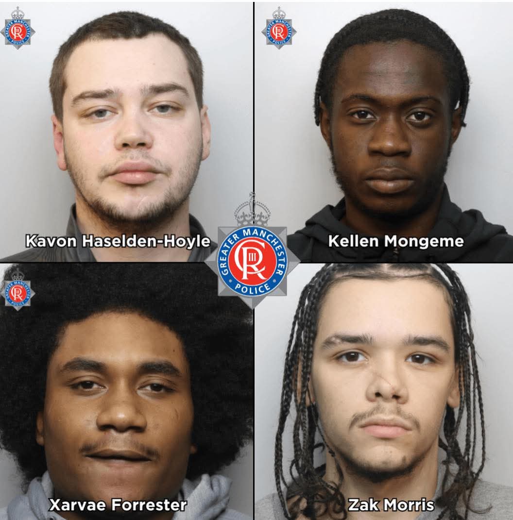 CrimeLdn's tweet image. Four jailed for total of 107 years for the shooting and stabbing of a man in Gorton
Greater Manchester Police statement: Three men and a teenager have been sentenced for the attempted murder of the 21-year-old man in October 2024.
🔹Kavon Haselden-Hoyle has been sentenced to…