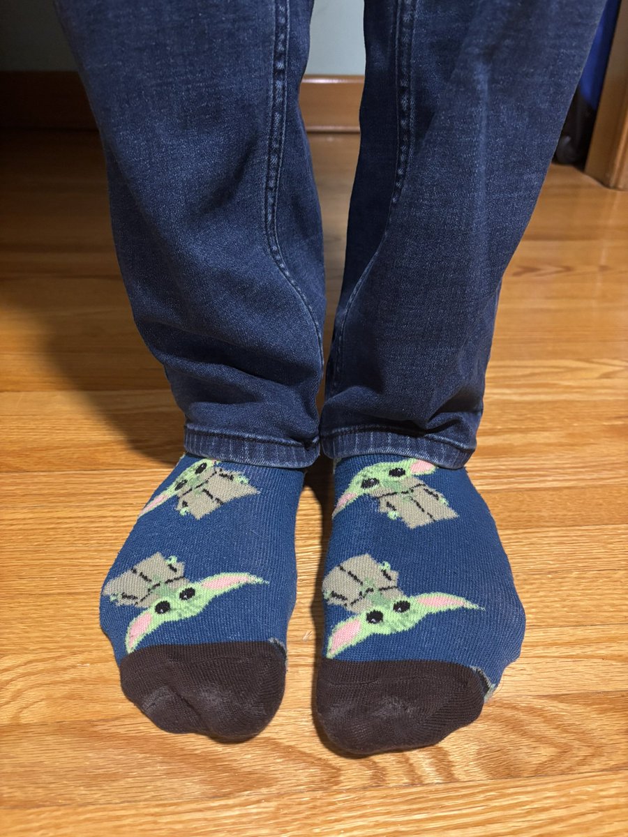 _service_desk's tweet image. I had to share my new kicks and baby yoda socks with you internet friendos