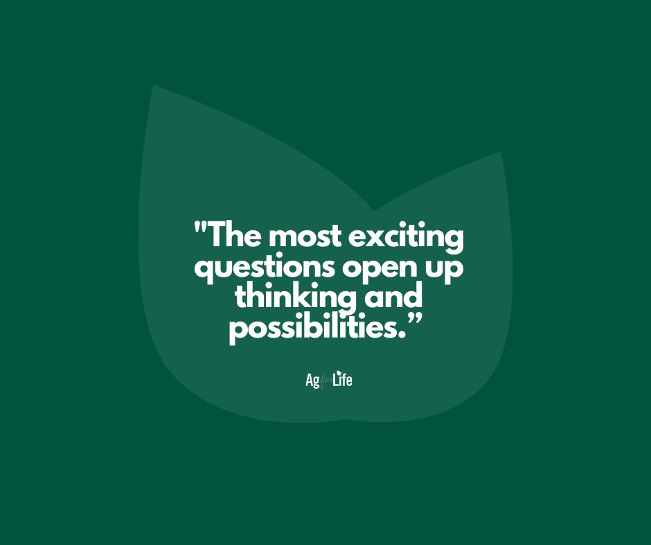 The most exciting questions open up thinking and possibilities. The kinds of questions that open minds, spark curiosity, and lead students into real-world learning that matters. That’s the power of ag education — it’s not about memorizing facts, it’s about growing thinkers.