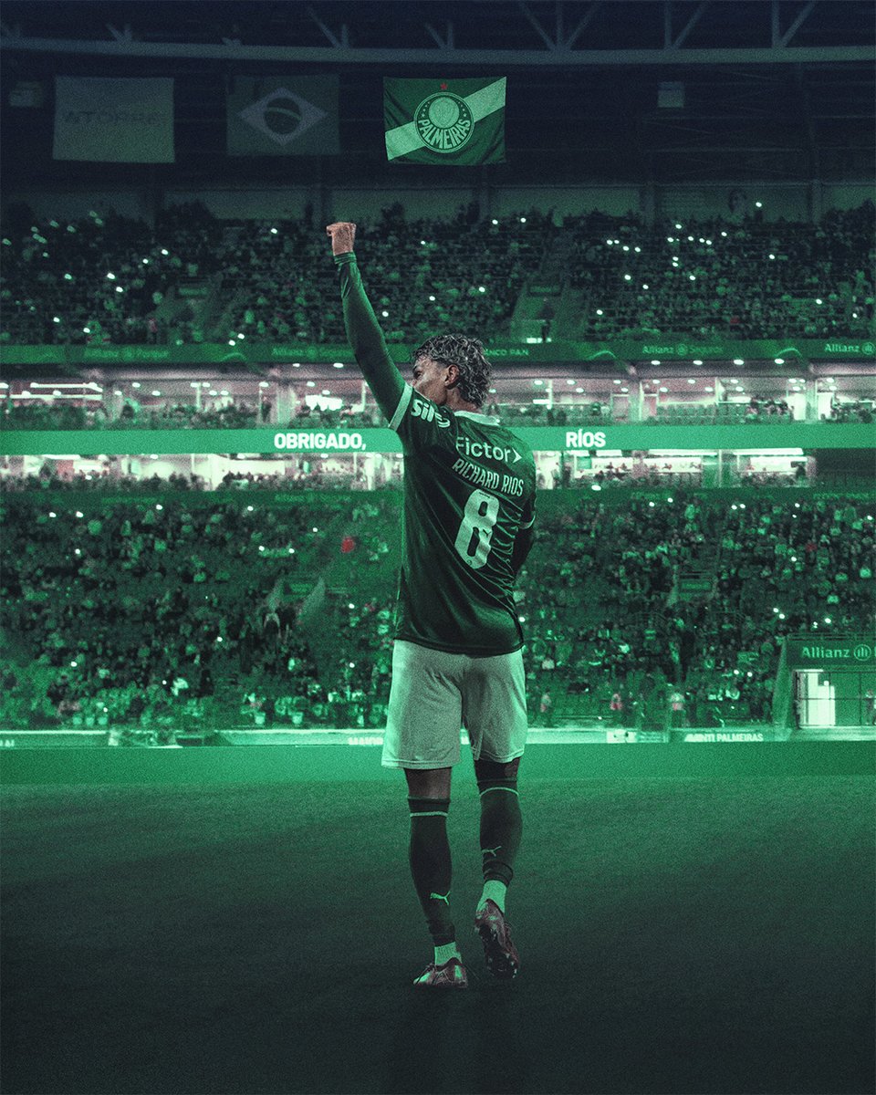 Palmeiras's tweet image. Honrou nossa camisa e brilhou muito com as cores do #MaiorCampeãoDoBrasil!
Obrigado por tudo e boa sorte, Ríos! 💚