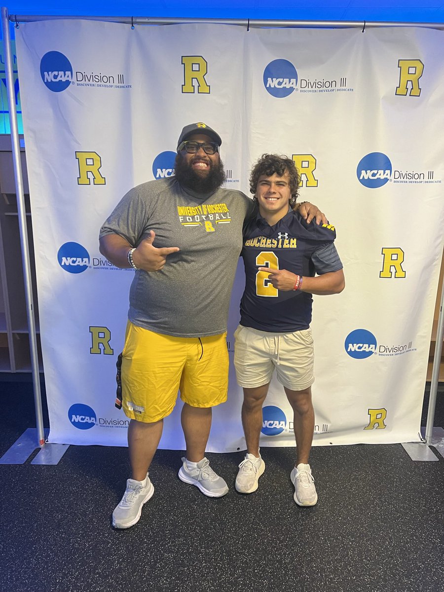 Andrew Schwarz (@andrewsch_22) on Twitter photo After an amazing visit yesterday and conversation with <a href="/IamcoacHHeav/">Jason Henshaw</a>, I am extremely blessed to receive my first offer to play football for The University of Rochester ‼️
<a href="/ChadMartinovich/">Chad Martinovich</a>
<a href="/CoachB_Davidson/">Brian Davidson</a>
<a href="/CoachKevinCarty/">Kevin Carty</a> After an amazing visit yesterday and conversation with <a href="/IamcoacHHeav/">Jason Henshaw</a>, I am extremely blessed to receive my first offer to play football for The University of Rochester ‼️
<a href="/ChadMartinovich/">Chad Martinovich</a>
<a href="/CoachB_Davidson/">Brian Davidson</a>
<a href="/CoachKevinCarty/">Kevin Carty</a>