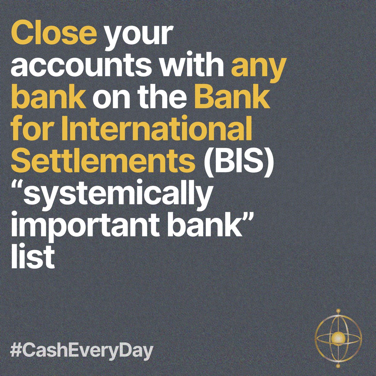 solari_the's tweet image. Using Cash - #CashEveryDay
We receive many questions about using cash. We encourage subscribers to share their successful and unsuccessful experiences with using cash under #CashEveryDay—as many already have.
Close your accounts with any bank on the Bank for…
