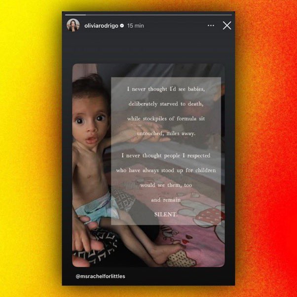 RedPillMediaX's tweet image. 鈿★笍馃嚭馃嚫馃嚨馃嚫 Olivia Rodrigo shares an instagram post in support of Palestine.