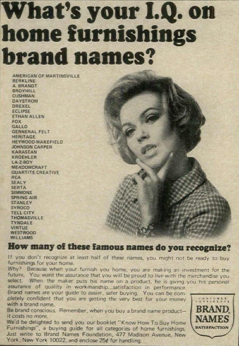 ACMillerAuthor's tweet image. I guess I'm not ready to buy home furnishings.
Ad from 1970.