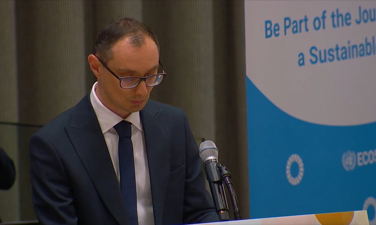 During the 2025 #HLPF Ministerial Segment Pavel Evseenko, DPR, highlighted #Belarus'🇧🇾 national efforts, based on three dimensions of sustainable development, to implement the 2030 Agenda, noting that the #SDG  progress in #Belarus🇧🇾 reached 80 percent
