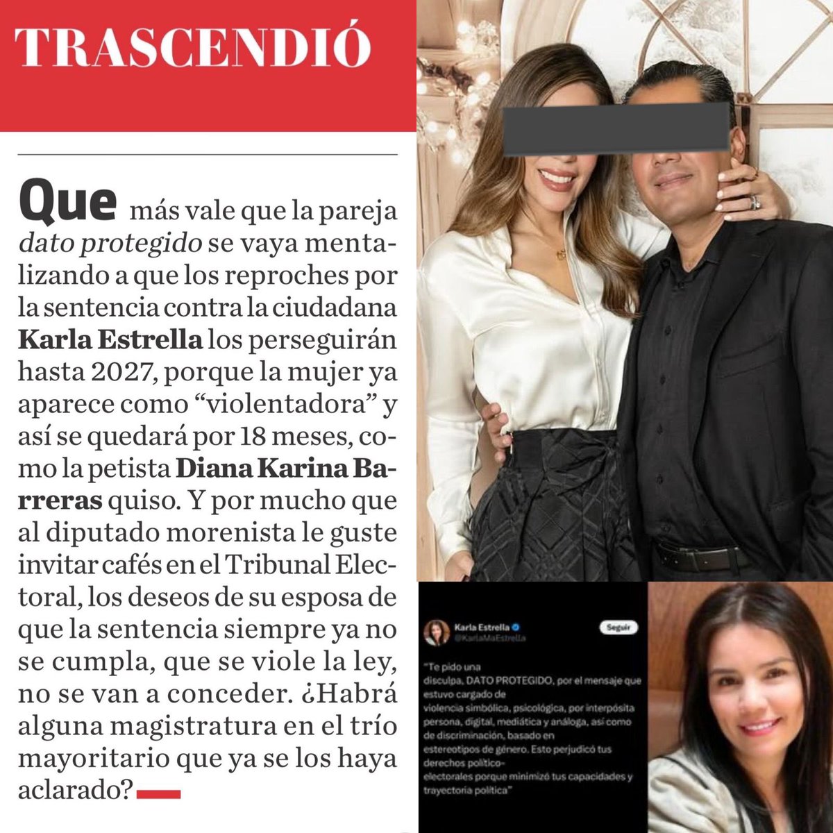 Jannet_LP's tweet image. 🖋️#Trascendió
Que la pareja "dato protegido" debe irse mentalizando a que los reproches los perseguirán hasta 2027.
Y es que por mucho que al morenista le guste invitar cafés en el TEPJF, los deseos tuiteros de incumplir la ley, no se van a conceder.
¿Ya se lo habrán aclarado?