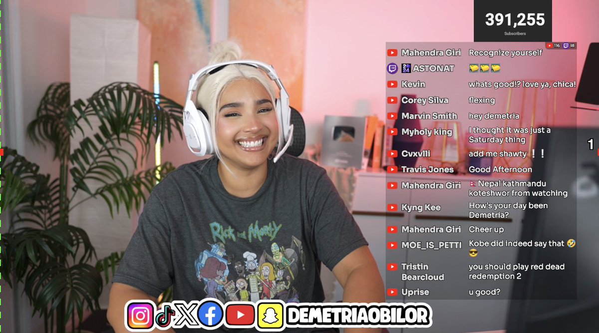 DemetriaObilor's tweet image. LIVE NOW on Twitch 🚨: twitch.tv/demetriaobilor
and YouTube, of course-
youtube.com/live/850Uofe5h…