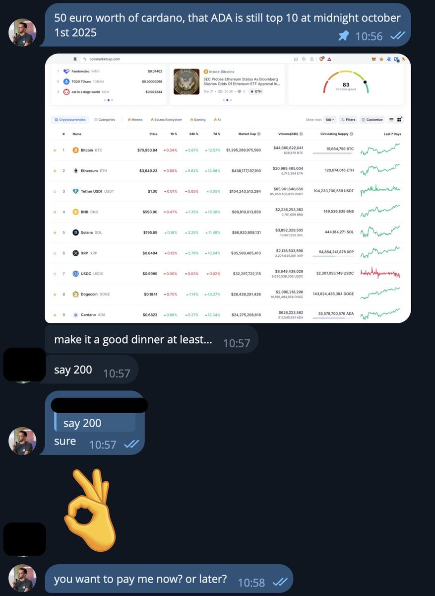 CryptoJoe101's tweet image. Cardano!!!! Let's HAVE SOME FUN!
This is a chat with a guy that is more like a brother to me rather than a former colleague here in Dublin. We've gone through some crazy shit over the past 8/10 years and we both super fucking passionate about crypto.
This is a chat from march…