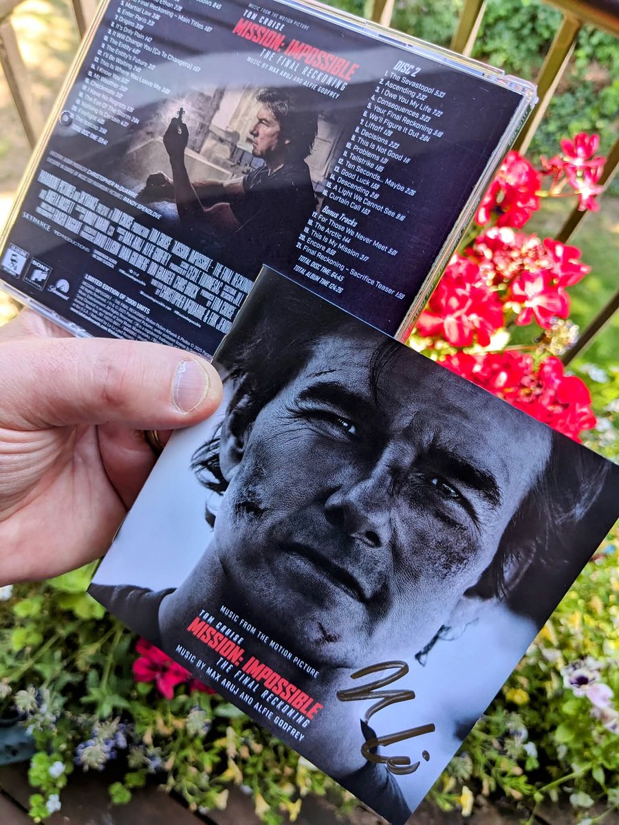 DaveBuzan's tweet image. Excited to receive the double-CD release of the "Mission: Impossible - The Final Reckoning" score. I was especially thrilled to discover that composer @MaxAruj had autographed my copy!
The score (and the film) is one of the best of the year!