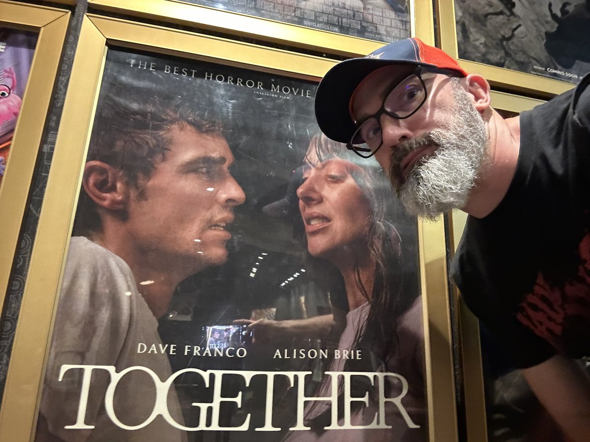 claymcleod's tweet image. Hey guys so I’m in a throuple now with Dave Franco and Alison Brie, all thanks to this sneak preview of TOGETHER. Learning a new love language tonight…