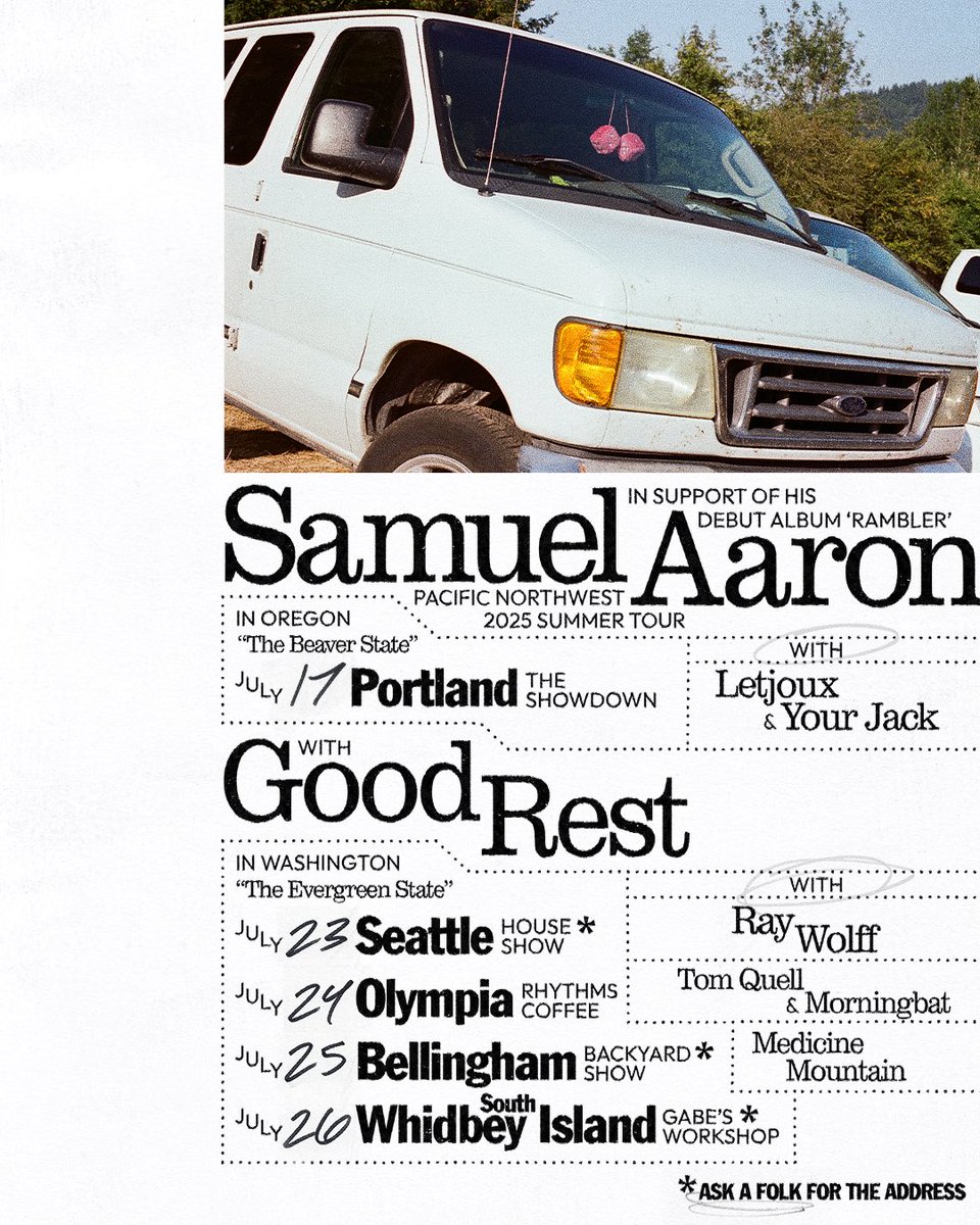 bySamuelAaron's tweet image. Portland show was a smash. Thanks to everyone who came out. Playing in Seattle for the first time ever tomorrow, then 3 more stops in Washington—tell your friends!