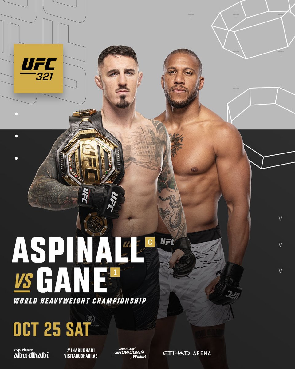 UFCEurope's tweet image. TOMMY HAS A FIGHT ๐คฉ๐
It's ๐ฌ๐ง vs. ๐ซ๐ท as undisputed king @AspinallMMA faces #1 contender @Ciryl_Gane at #UFC321!
@VisitAbuDhabi | @InAbuDhabi | #InAbuDhabi