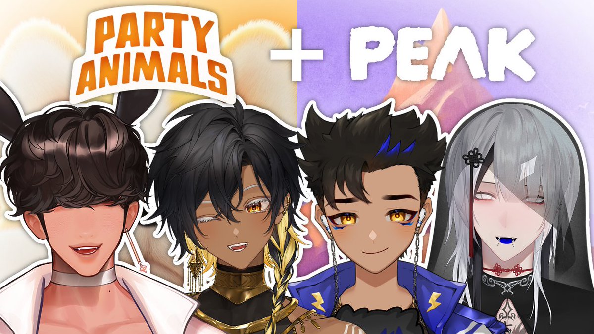 LeoValoreign's tweet image. ー Party Animals + PEAK ー
Party game night with @SomaHososhi, @BansaiRai, & @XivinSick!
If we had a nickel for every multiplayer game supporting squads of up to four cute little guys featuring climbing as a point mechanic and ragdolling as a knockout penalty
🍭 8PM CST