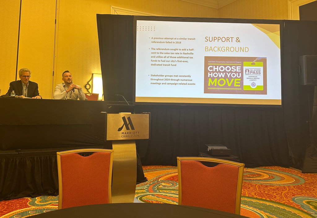 Our Government Affairs Director, Ryan Adcock, presented to a group of other GADS from across the country about our successful use of several grants in 2024 to help promote and pass the Transit Ballot Initiative.