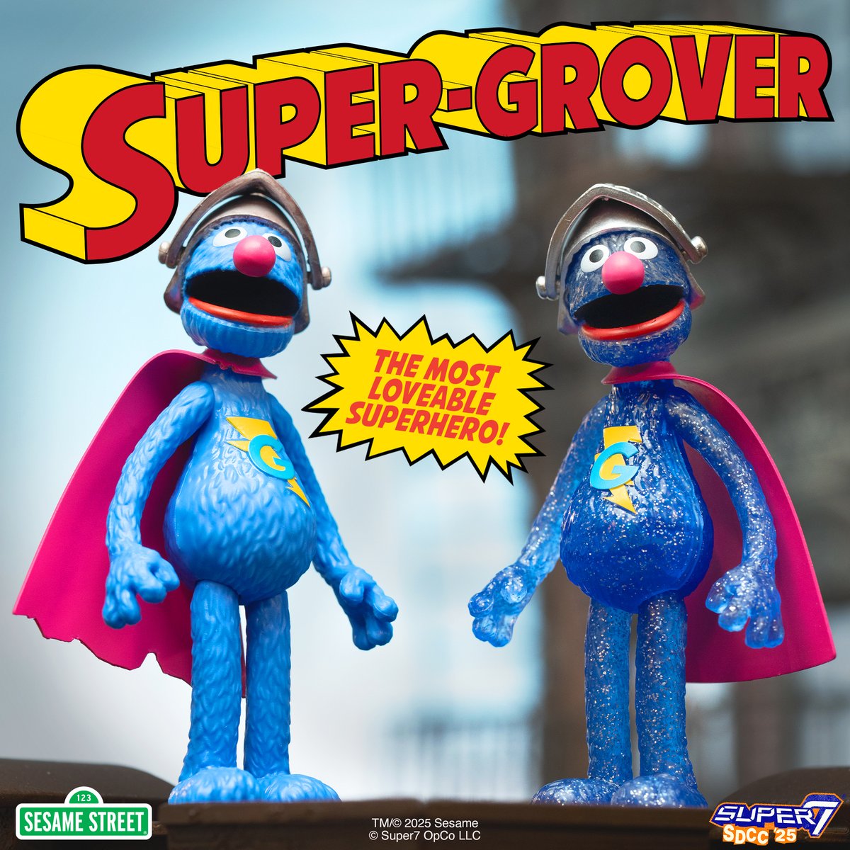 super7store's tweet image. ✨ Heroic glitter or a cape full of stories?
Super Grover flies into SDCC as a ReAction Blind Box exclusive!
You’ve got a 1:8 shot at Electric Glitter or Worn Cape variants.
Limited edition—coming soon!
#Super7 #SDCC #SesameStreet #SuperGrover