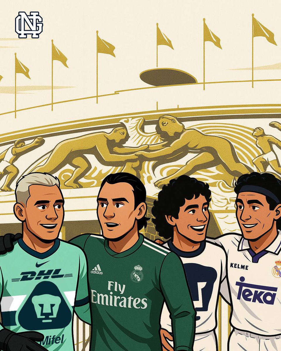 NotiGoya's tweet image. La historia se pinta merengue y auriazul. 📽️
¡Hugo y Keylor, dos leyendas ligadas a Pumas y el Real Madrid!
Los Galácticos del Pedregal. 😎