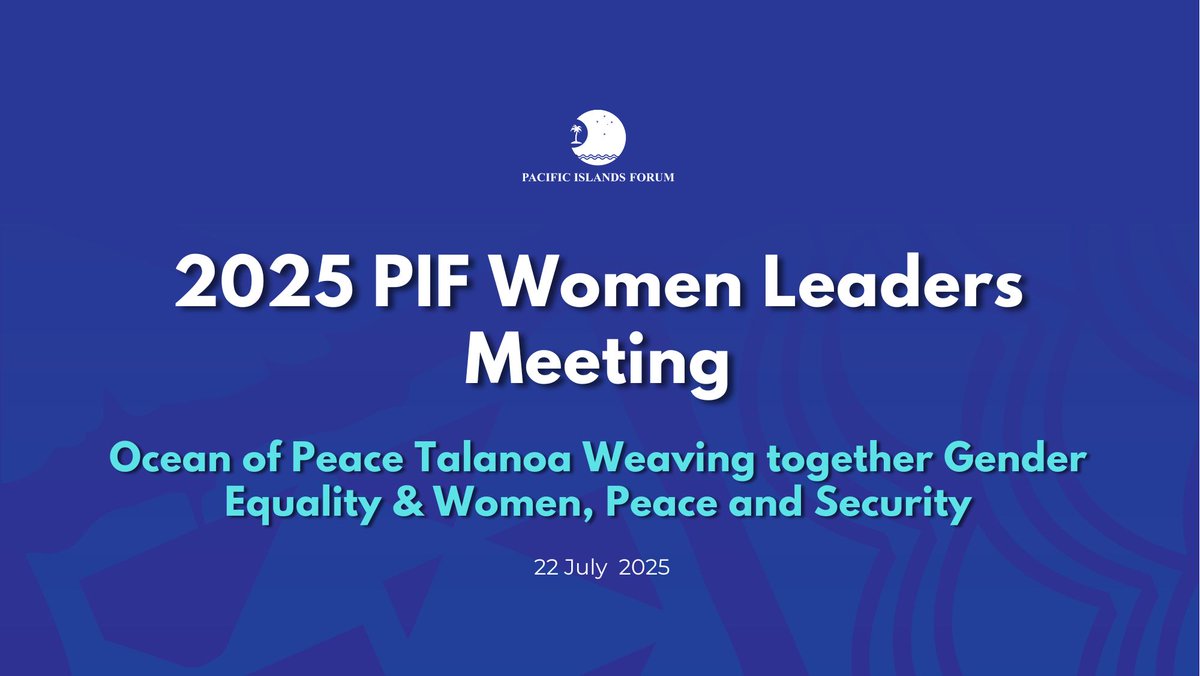 ForumSEC's tweet image. #PIFWLM2025
Ahead of the Pacific Islands Forum Women Leaders Meeting, Ministers gathered for a “Ocean of Peace Talanoa Weaving together Gender Equality & Women, Peace and Security”
Panellists included PIFWLM Chair and Minister for Internal Affairs in Tonga, Hon. Sinaitakala…