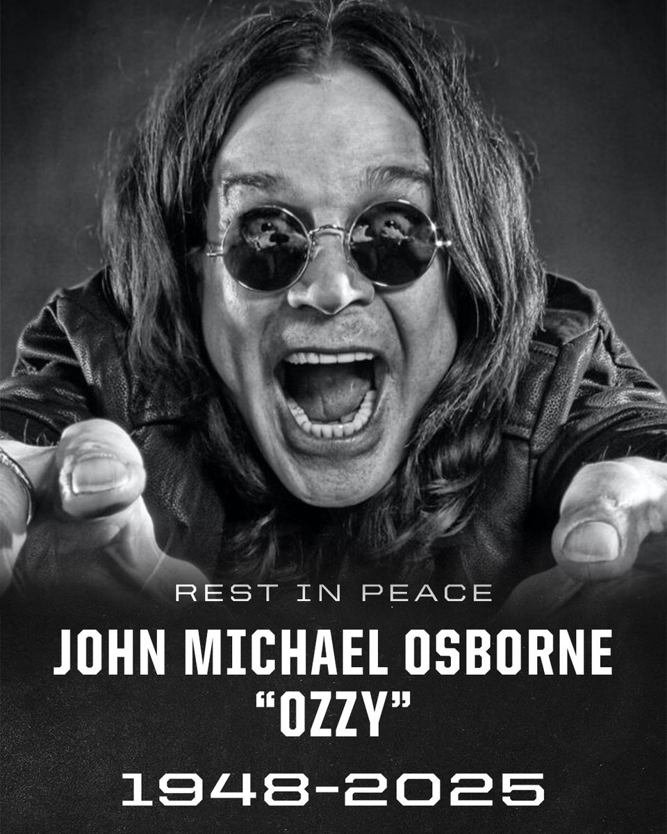 NineLineApparel's tweet image. We’re deeply saddened by the passing of Ozzy Osbourne- an absolute legend whose music and legacy will echo forever. He was one of a kind, and he will be missed. Rest in peace, Prince of Darkness.
#Ozzy #OzzyOsbourne #RestInPeace #PrinceOfDarkness #MusicLegend