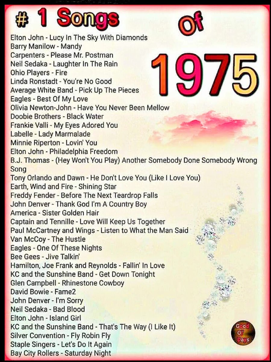 lancecheek's tweet image. What’s your favorite song from 1975? It doesn’t have to be from this list.