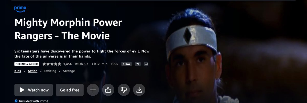 thepowerscoop's tweet image. #MightyMorphin #PowerRangers: The Movie is now available to stream on Prime Video ⚡️