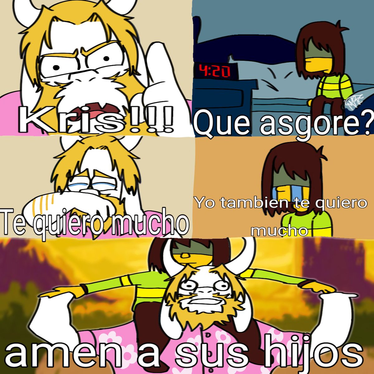 Mrt_art1's tweet image. Amen a sus hijos 🙏❤️
#deltarune #deltarunechapter4 #krisdreemurr #asgore