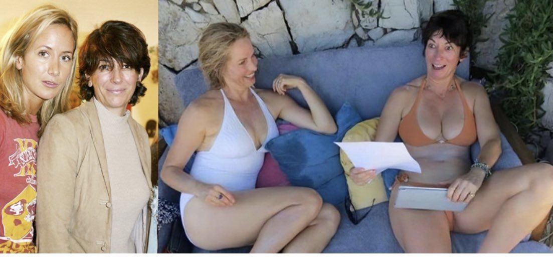 GrayConnolly's tweet image. David Frum's publisher Lauren Powell Jobs with Ghislaine Maxwell ... while insight has never been David Frum's strength, this is just bonkers even for him