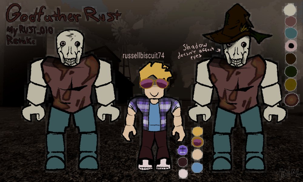 my rust_010 retake design :3 ill post his lore later since its uhhh ...