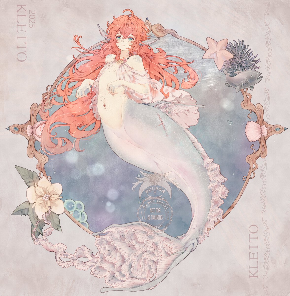 nuupon's tweet image. 【 #oc  | #mermaid | #merman |#illustration 】
mu!!! aka kleito