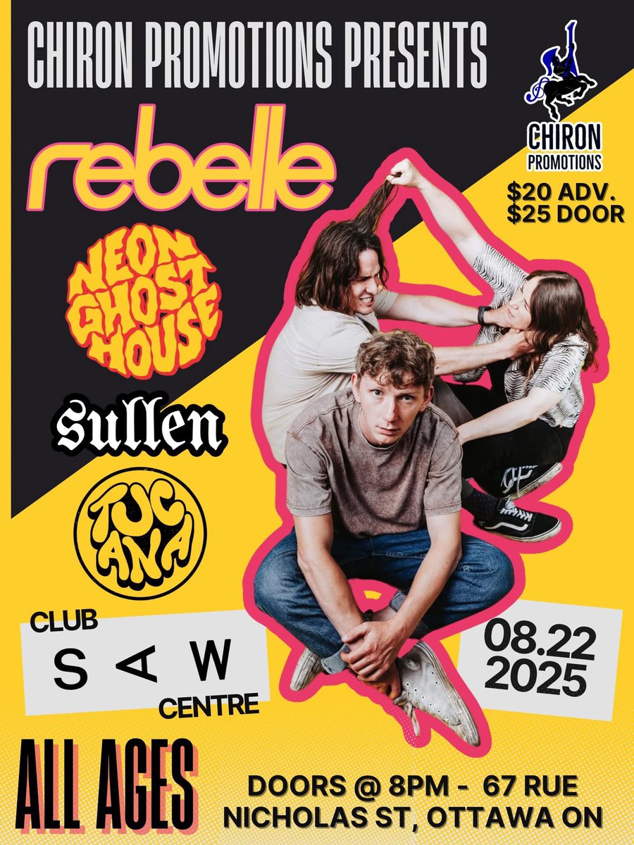 OTTAWA! Excited for this one. w/ Neon Ghosthouse, Sullen and Tucana. @ Club SAW Centre #ottawa #livemusic lets gooooo 🎟️ saw-centre.com/club-saw/rebel…