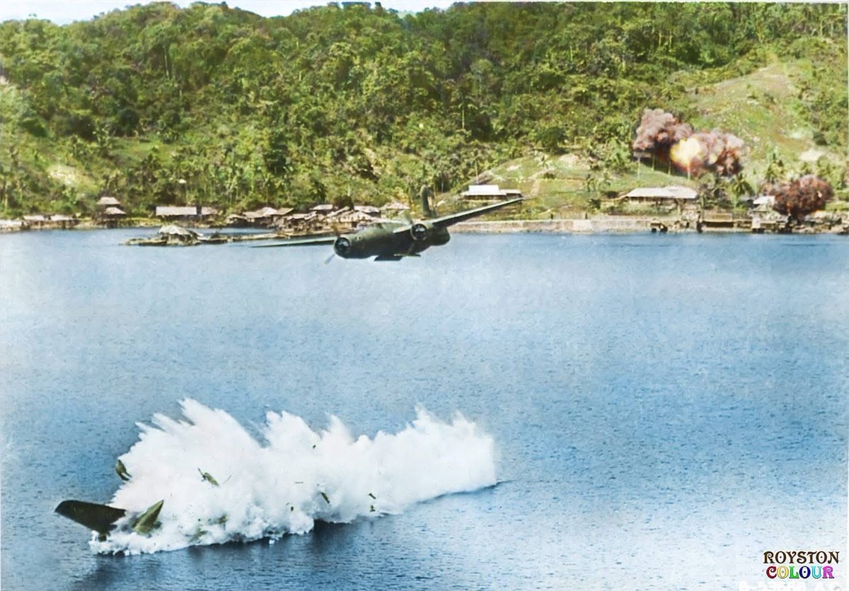 VoicesofWW2's tweet image. 22 July 1944
During an air attack on a Japanese seaplane base and barge landing at Kokas, Enga, Dutch New Guinea,
a Douglas A-20G-25-DO Havoc light attack bomber, serial number 43-9432, was hit by anti-aircraft gunfire and crashed into the sea.
The pilot, 1st Lieutenant James L.…