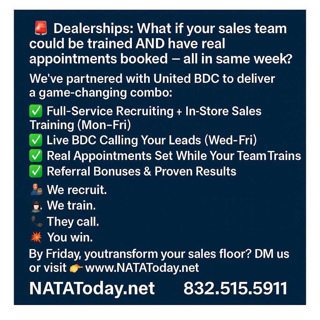 mydondiamond's tweet image. #AutomotiveSales

#DealerTraining

#BDCExperts

#CarSalesPros

#SalesTeamSuccess

#AutoRecruiting

#TrainToWin