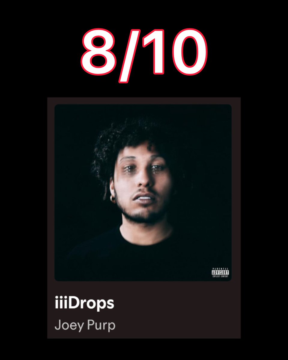 ObiTriceKenobi's tweet image. Joey Purp - iiiDrops
8/10
Suggested by a friend and wasn’t disappointed!
Full Review: instagram.com/p/DMa0KqhMYBU/…